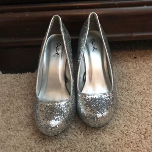 Sparkly Silver Heels